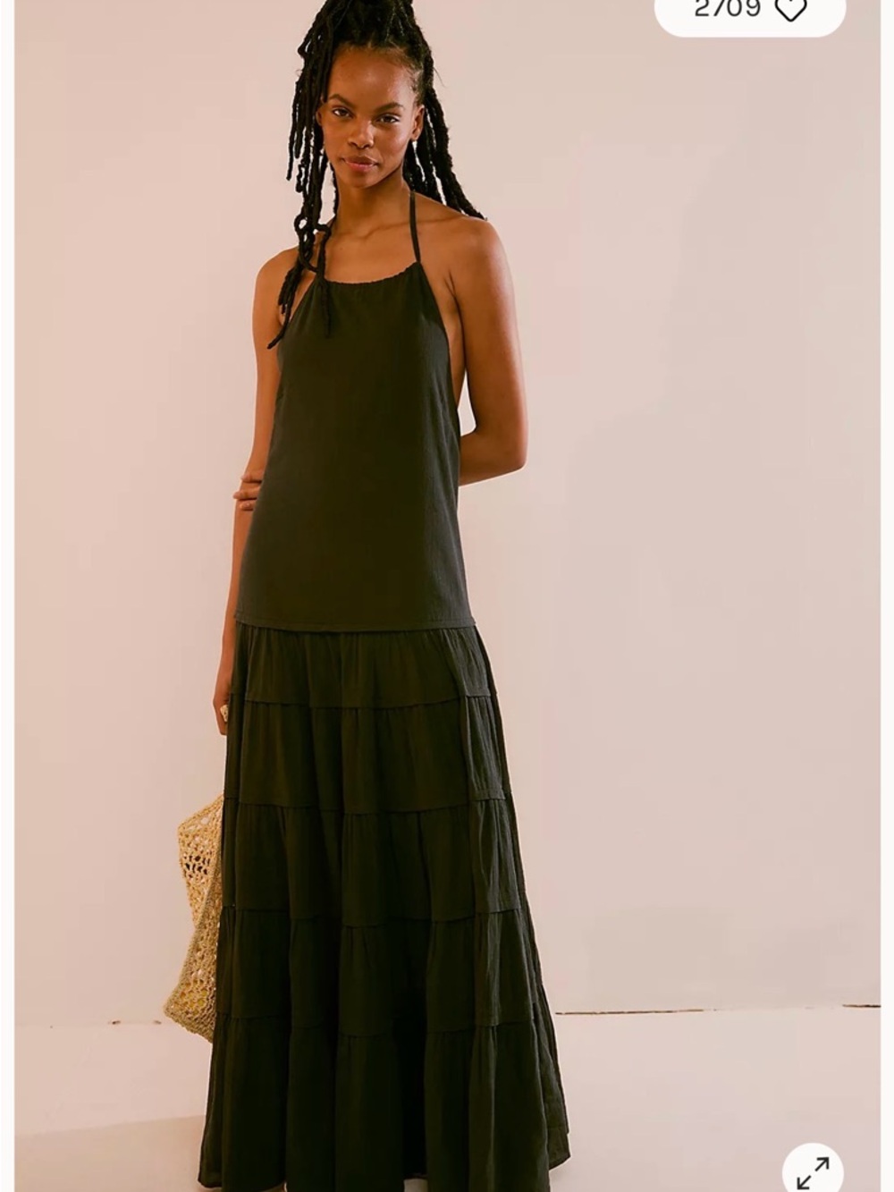 Free People Somewhere Sunny Drop Waist Tiered Maxi Dress